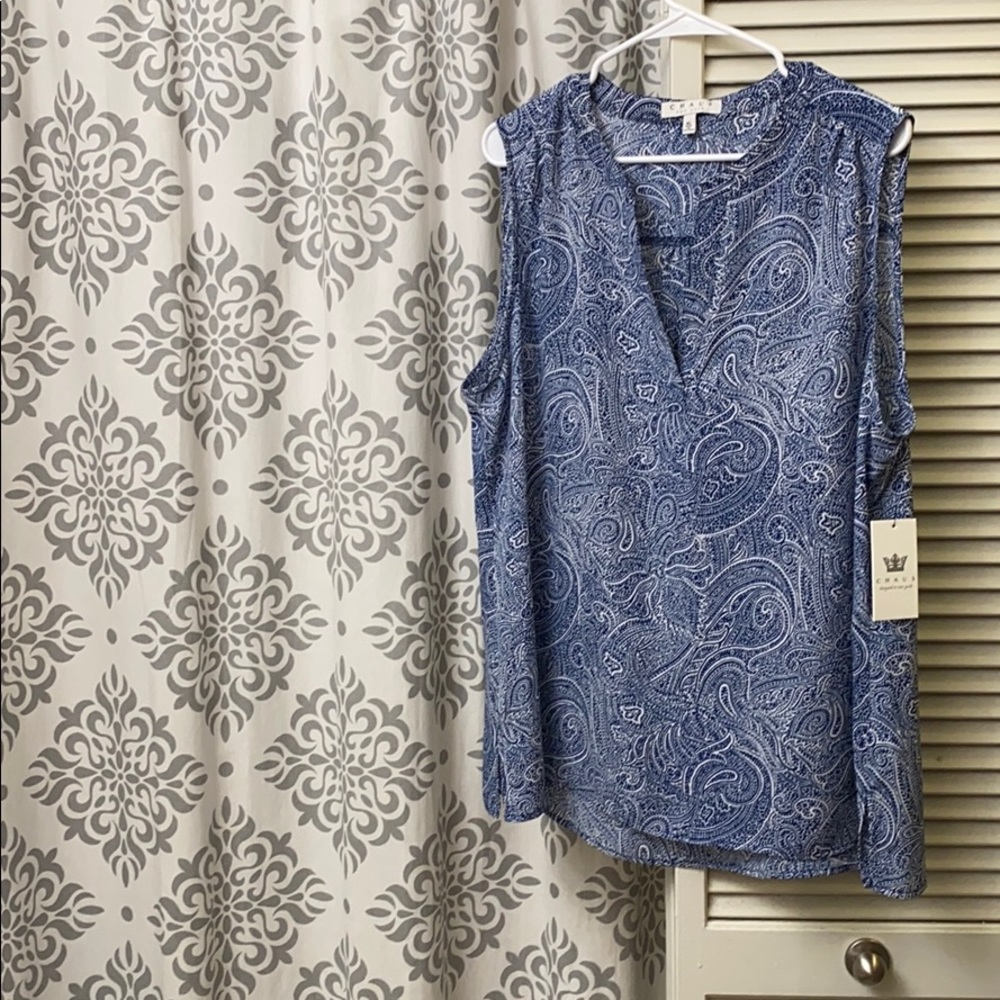 CHAUS Beautiful Sleeveless Blouse! NWT! XL